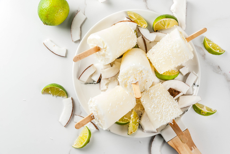 Coconut and lime popsicles